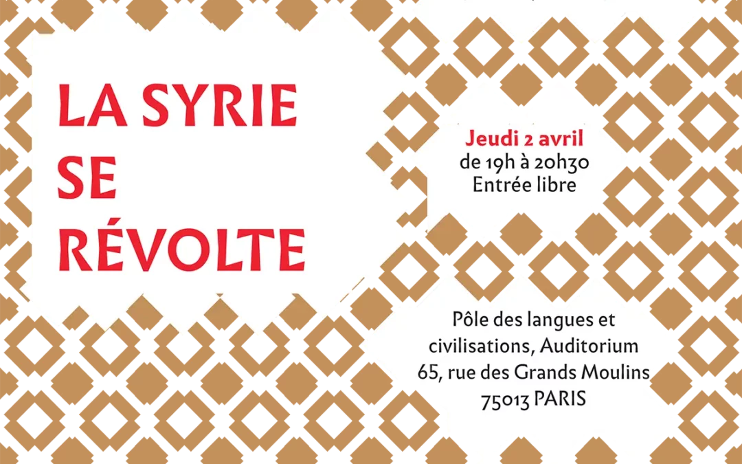 Conférence de Laura Ruiz de Elvira sur le thème « La Syrie se révolte »